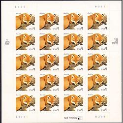 #3036 Red Fox Stamp, One Dollar Stamp $, Sheet of 20