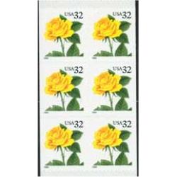 #3049d Yellow Rose, Pane of Six