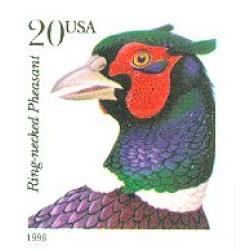 #3051 Ring Neck Pheasant, Booklet Single Die-cut 10½x11
