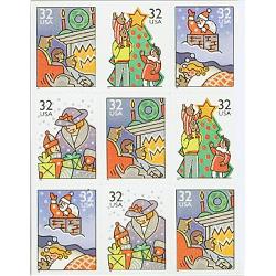 #3113-3116 Family Scenes, Block of Nine from Convertible Pane of 20