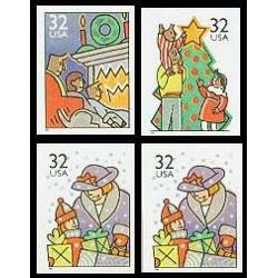 #3113-3116 Family Scenes, Set of Four Singles from #3116a
