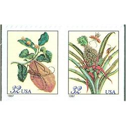 #3129c Moth & Cockroaches, Merian Botanical Prints, Attached Booklet Pair