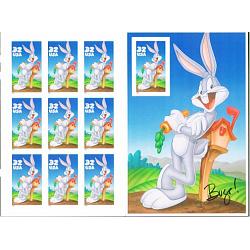 #3137 Bugs Bunny Looney Tunes, Regular Souvenir Sheet of Ten