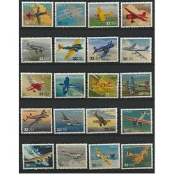 #3142a-t Classic Aircraft, Complete Set of 20 Single Stamps