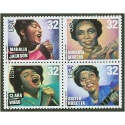 #3219a Gospel Singers, Block of four