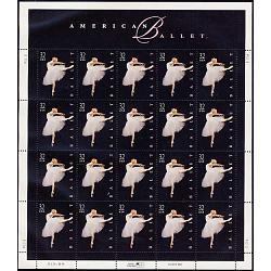 #3237 American Ballet, Mint Sheet of 20