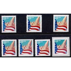 #3277-82 Flag Over City, Set of Seven