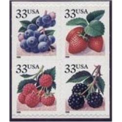 #3301d Fruit Berries, Block of Four from Vending Book