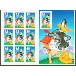 #3306  Daffy Duck Looney Tunes, Regular Souvenir Sheet of 10
