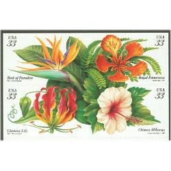 #3310-13 Tropical Flowers, Four Singles