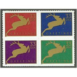 #3359a Deer, Block of Four