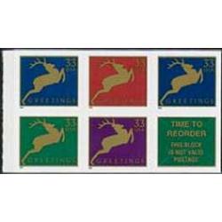 #3367b Deer, Booklet Pane of Five from Vending Book #BK276B