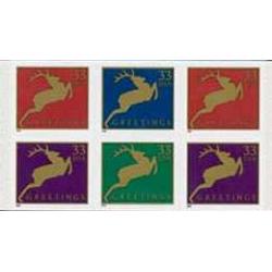 #3367c Deer, Booklet Pane of Six from Vending Book #BK276B