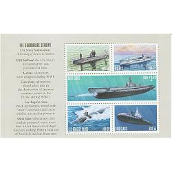 #3377a2 Submarine Booklet Pane of Five "THE SUBMARINE STAMPS"