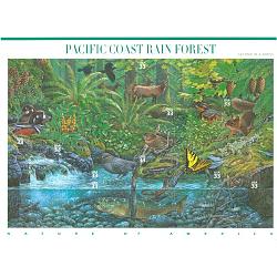 #3378 Pacific Coast Rain Forest Nature of America Souvenir Sheet