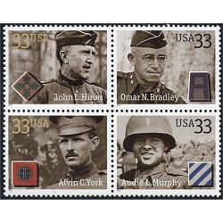 #3396a Distinguished Soldiers, Block of Four