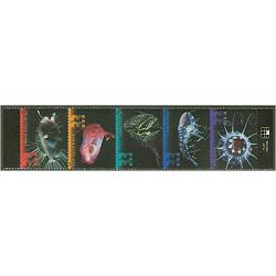 #3439-43 Deep Sea Creatures, Set of Five Single Stamps