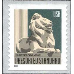 #3447a New York Public Library Lion, Self-adhesive Coil \"2003\" Year Date