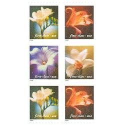 #3457d Flowers, Pane of Six from Vending Booklet