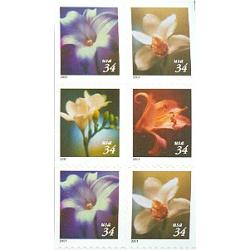 #3490c Four Flowers, Booklet Pane of Six from Vending Book