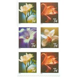 #3490d Four Flowers Booklet Pane of Six, from Vending Book