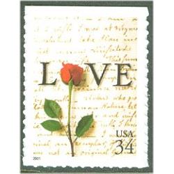 #3497 Rose & Love Letter, Die-cut 11¼ from 3497a