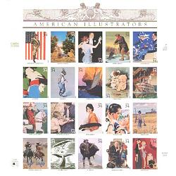 #3502a-t American Illustrators, Complete Set of 20 Single Stamps