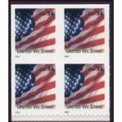 #3549Bc United We Stand, Booklet Pane of Four from BK287