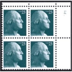 #3616 George Washington, Plate Number Block of Four