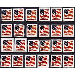 #3620-25 & 3629F-37, 37¢ Flag & USA Series, Complete Set of 24