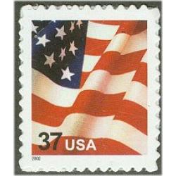 #3630 USA & Flag, Single Self-Adhesive from Sheet of 20