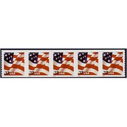 #3632A Flag, PNC Plate Number Coil Strip of 5, #S1111