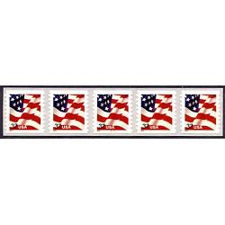 #3633 USA & Flag, PNC Plate Number Coil Strip of 5 #S1111