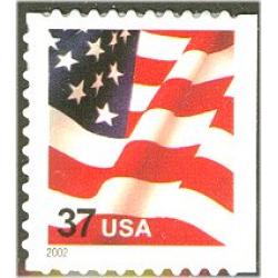 #3634 USA & Flag, Booklet Single, (Large 2002 date)