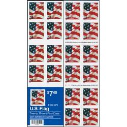 #3636De USA & Flag, Double-sided Booklet  Pane 20