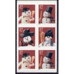 #3691d Snowman, Booklet Pane of Six