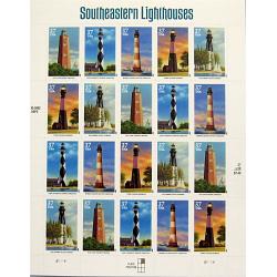 #3787-91 Lighthouses, Sheet of 20, Includes #3791b Error Stamp