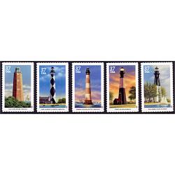#3791bs Southeastern Lighthouses, Five Singles with #3788a
