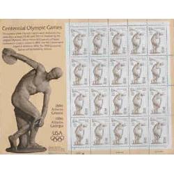 #3087 Olympic Discus, Souvenir Pane of 20