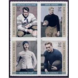 #3811a Early Football Heroes, Block of Four