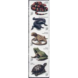 #3818a Reptiles and Amphibians, Strip of Five