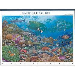 #3831 Pacific Coral Reef, Nature of America Souvenir Sheet of Ten