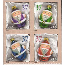 #3890b Holiday Ornaments, Pane of Four, Vending Book