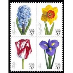 #3903a Spring Flowers, Block of Four