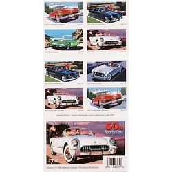 #3935b Sporty Cars of the 1950s, Booklet of 20