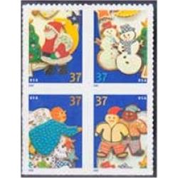 #3952a Holiday Cookies, Block of Four from Sheet of 20