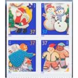 #3960b Holiday Cookies, Pane of Four from Vending Book