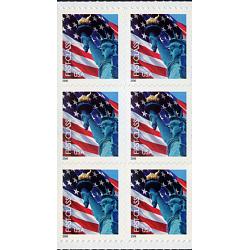 #3974b Flag & Lady Liberty, Non-Denominated (39¢) Pane of Six