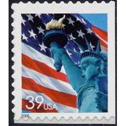 #3978bv Flag & Lady Liberty, Single from Convertible Book of 20