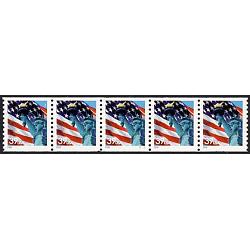 #3979 39¢ Flag & Lady Liberty, Water-Activated PNC 5, #S1111